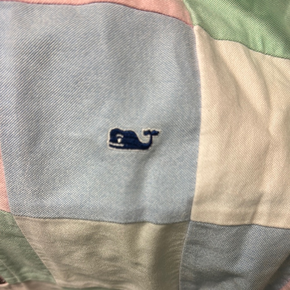 Vineyard Vines Women's Offshore Pastel Oxford Patchwork Hoodie Preppy & Fun! - Picture 5 of 13